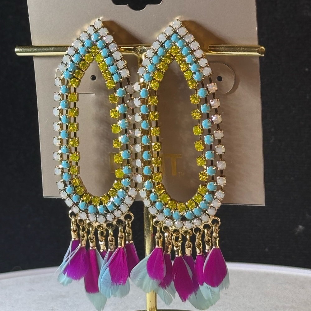 Sensitive Ears Mixit Austrian Crystal Earrings 2.25 inch approx - Picture 2 of 4